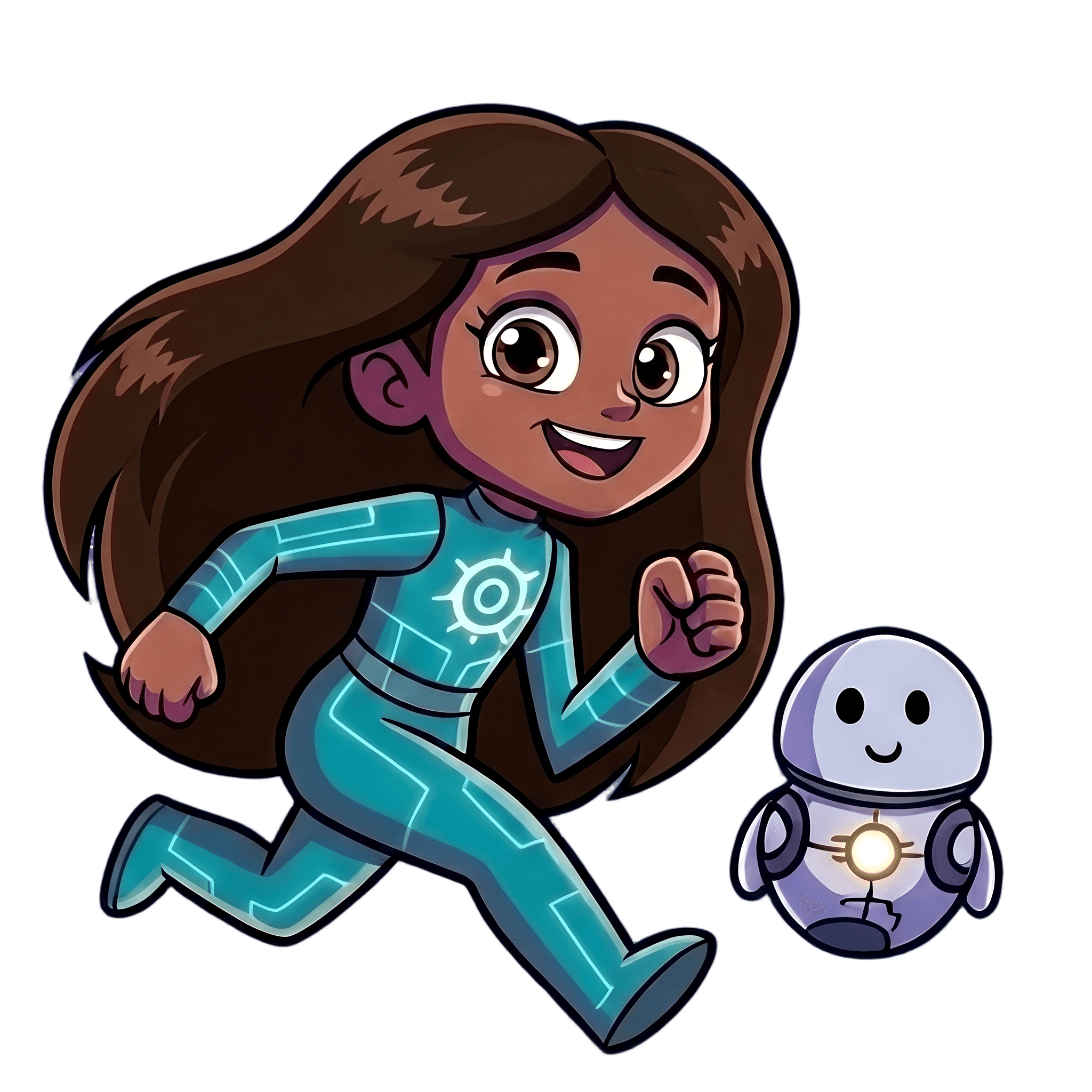 Nova, the explorer SHERO and her robot companion